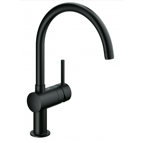 Grifo de cocina GROHE 32917KS0 Minta caño C negro, Negro, Sobre encimera