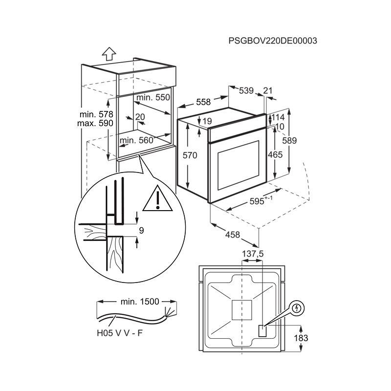 Horno Pirolítico Electrolux EOH4P56BX 65 L