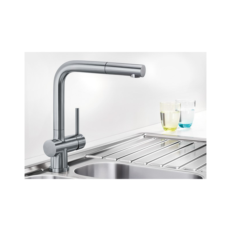 Grifo de cocina BLANCO 518716 LOMIS-S INOX CEPILLADO ...